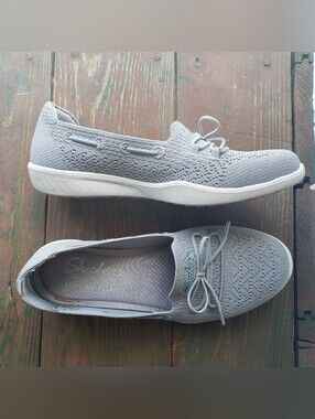 Skechers Women's Gray Slip-On Walking Shoe Memory Foam,  6